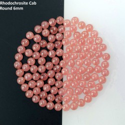 Rhodochrosite Round Cabochon 6mm (each bag / 10 pieces)