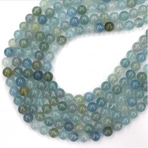 Aquamarine beads 10mm