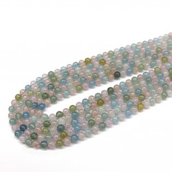Beryl (mixed) round beads 6mm