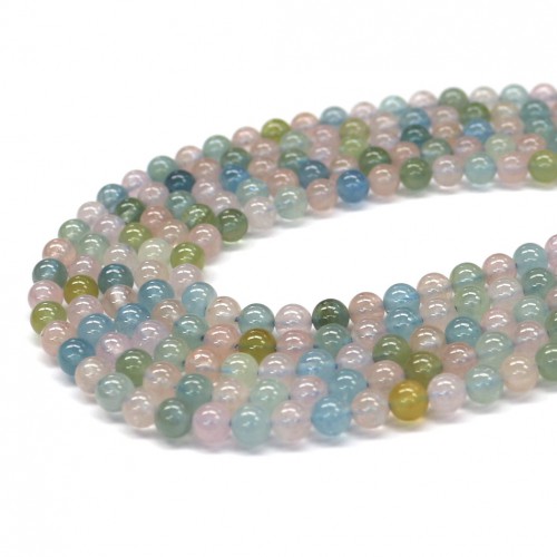 Beryl (mixed) round beads 6mm