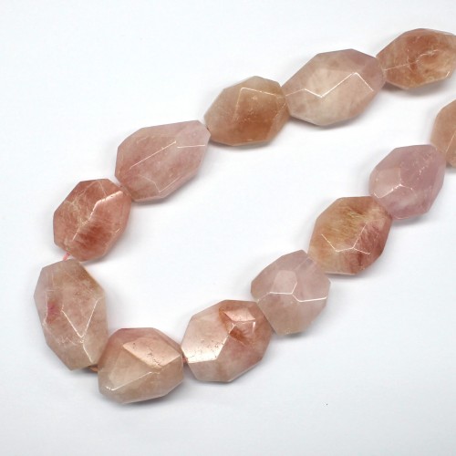 Morganite tumble faceted